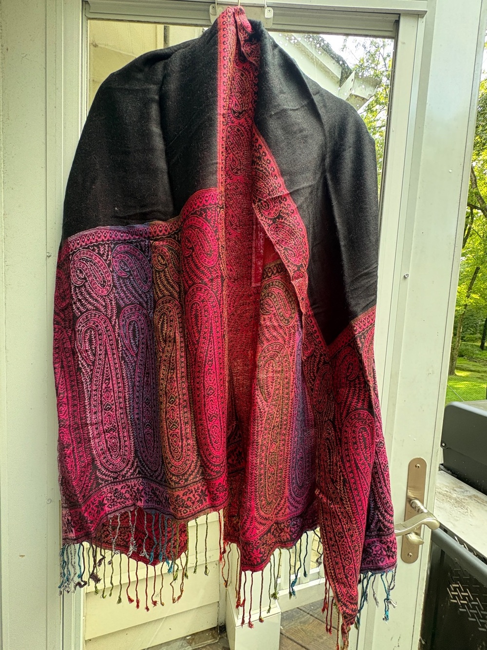 Elegant, Vivid Mulitcolor Paisley/Stripes Pashima/Wrap - NWOT